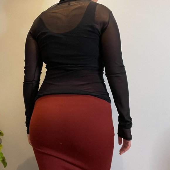 Canadian Made Pencil Skirt in Terracota -S- - Picture 8 of 13